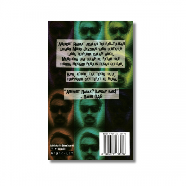 A back cover of a book titled Anekdot Rabak.